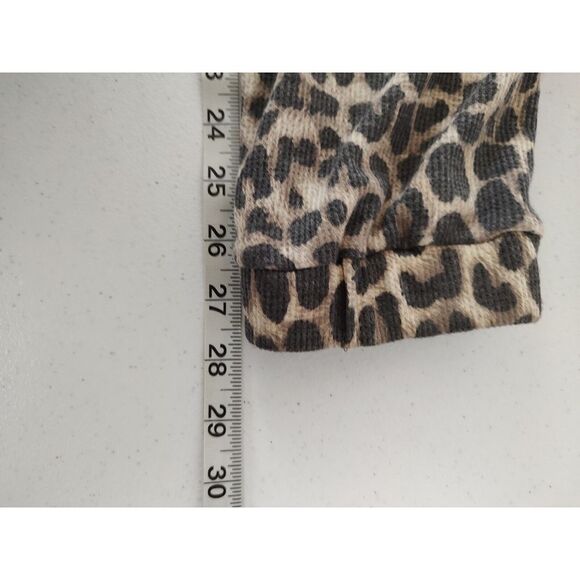 CHERISH Womens Leopard Print Strapless Jumpsuit Waffle Knit Jogger Pant Size M - Picture 8 of 10